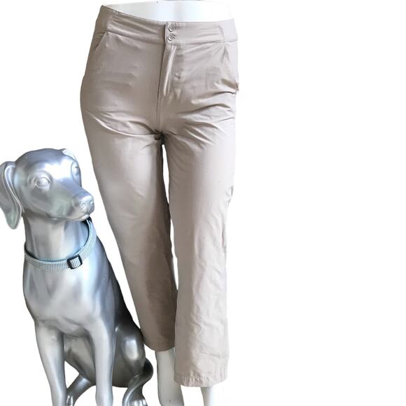 Royal Robbins Cream Nylon Hiking Pants Zipped Pockets Women’s Size 14 Short - Picture 1 of 9